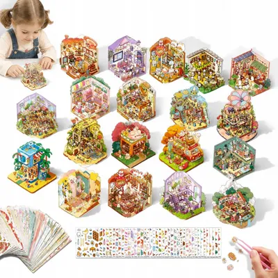 Produktbild von DIY Kreativ-Set Miniatur-Szenen Sticker 3D für Kinder