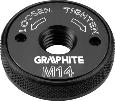 Obrázek produktu pro Rychloupínací matice GRAPHITE M 14 pro úhlové brusky - výška - 13 mm, šířka - 46 mm - rozsah průměrů kotoučů - od 115 do 230 mm