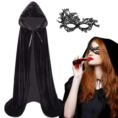 Obrázek produktu pro Černý plášť se maskou, ideální pro Halloween