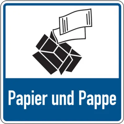 Produktbild von Dreifke® Abfallkennzeichen, Papier und Pappe, blau, 100 x 100 mm, Folie, Foli...