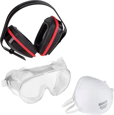 Produktbild von Atemschutzmaske + Schutzbrille + Hörschutz - im Set