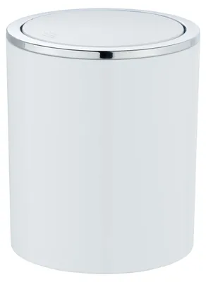 Produktbild von WENKO Müll Eimer Inca white 2 L Schwingdeckel Kosmetik Bad Küche Gäste WC Abfall