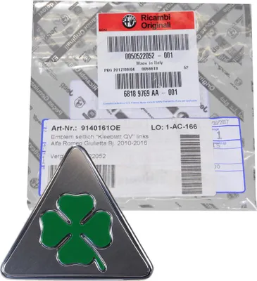 Image de Emblème Alfa Romeo original Logo Quadrifoglio Côté gauche Giulietta 50522052