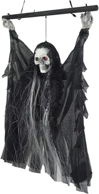 Productafbeelding van Griezelige hangdecoratie - Horror - Halloween-decoratie met geluid - Decoratieve botten met licht - Schedeldecoratie