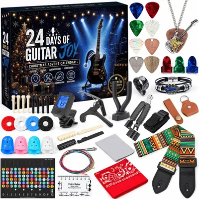 Gitarren-Adventskalender 2026, 24 Accessoires, grün