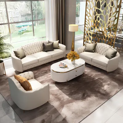 Produktbild von Sofagarnitur 3+2+1 Sitzer Set Design Sofas Polster Couchen Moderne Couch Leder
