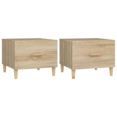 Produktbild von vidaXL Couchtische 2 Stk. Sonoma-Eiche 50x50x40 cm Holzwerkstoff