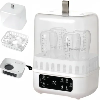 Produktbild von 9-in-1 Babyflaschenwärmer Sterilisator 4 Flaschen,100°C Dampfsterilisation,heiße Luft zum Erwärmen von Milch, Flaschen trocknen, Joghurt fermentieren