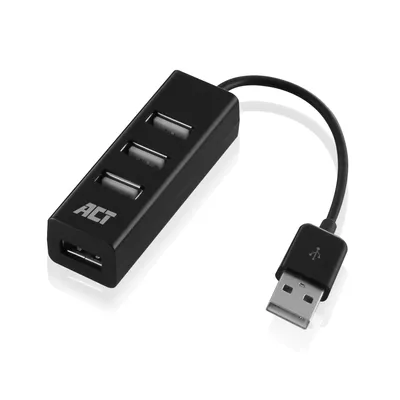Zdjęcie produktu dla ACT AC6205, USB 2.0, USB 2.0, 480 Mbit/s, Czarny, 0,12 m, 1 szt.