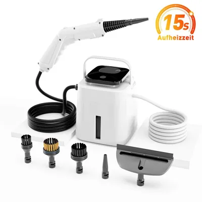 Produktbild von Upgrade Dampfreiniger 2026, 15s Schnellheizung vs 5min, 1550ml Wassertank, 1500W Power-Dampfgerät für Fenster Fliesen Teppich, 140 Grad LCD Anzeige