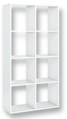 Produktbild von Mobelsta Bücherregal mit 8 Fächern, Modernes Würfelregal, Wohnzimmer‑ & Büroregal, Offenes Raumteiler Regal, 72x30x142 cm