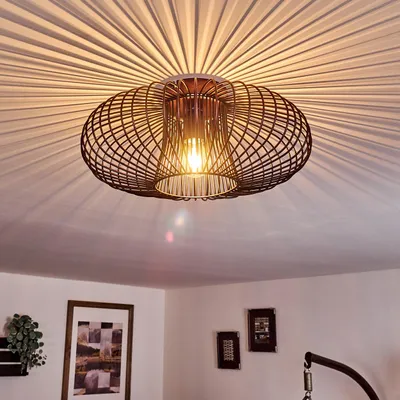 Produktbild von Pieris »Pieris« runde Deckenlampe aus Metall in Schwarz/Kupfer
