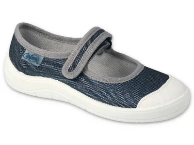 Obrázok produktu pre Dievčenské balerínky Befado 208Y048 modré lesklé, zapínanie na suchý zips