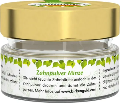 Zdjęcie produktu dla PROSZEK DO MYCIA ZĘBÓW O SMAKU MIĘTOWYM ECO 30 g - BIRKENGOLD