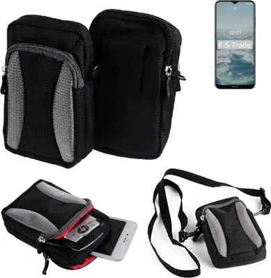 Produktbild von K-S-Trade Holster Schutz Hülle kompatibel mit Nokia G20 Handy Hülle Gürteltasche Umhängetasche mit Zusatzfach schwarz