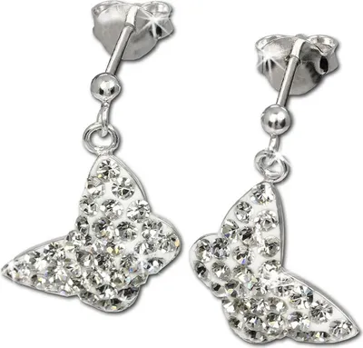 Produktbild von SilberDream Ohrringe Schmetterling Zirkonia weiß Ohrstecker 925 Silber D2GSO401W