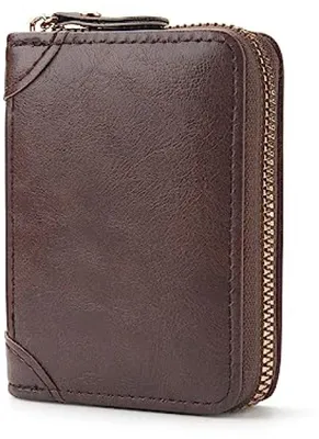 Productafbeelding van PromoHome® Kaarthouder voor creditcards met muntvak – Leer – geschikt voor maximaal 20 kaarten – RFID/NFC-bescherming, bruin
