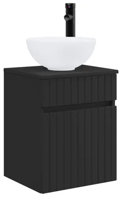 Image de Meuble-lavabo suspendu vidaXL, noir, 39 x 35 x 63 cm
