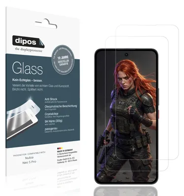 Produktbild von 2x Schutzfolie für Nubia Neo 5 Pro - Anti-Shock 9H Folie dipos Glass Kunststoffglas