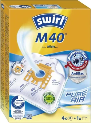 Zdjęcie produktu dla Swirl M 40, Pomarańczowy, Biały, Miele S 2 - S 2000... 2999, Miele S 400i - S 456i, S 600 - S 658 series, Pudełko, 166 mm, 234 mm, 74 mm