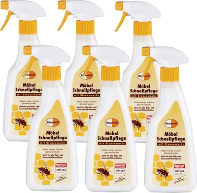 Produktbild von Renuwell Möbel-Schnellpflege Bienenwachs Möbelpflege Spar-Set 6 x 500 ml
