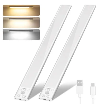 Immagine prodotto di 2 luci a LED da incasso per cucina, 30 cm, con sensore di movimento, 3 temperature di colore e 4 livelli di luminosità