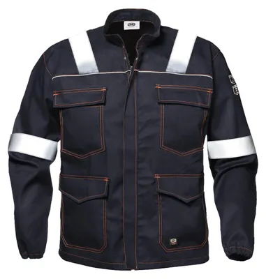 Produktbild von Sir Safety Polytech Herren Arbeitsjacke flammhemmend antistatisch mit Reflexstreifen, 3XL+, DUNKELBLAU