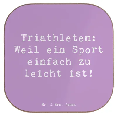 Produktbild von Mr. & Mrs. Panda Untersetzer Tasse Spruch Triathlon Helden - Lavendeltraum - Geschenk, mentales Training, Sportler Geschenke, Gläser, Herausforderung, Ausdauer, Teamsport