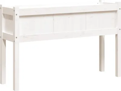 Zdjęcie produktu dla Donica ogrodowa z nogami, biała, 110x31x70 cm, drewno sosnowe