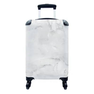 Produktbild von MuchoWow® Koffer Handgepäck Trolley Rollkoffer Kleine Reisekoffer mit 4 Rollen - Marmor - Adern - Grau - Cabin Size < 55x40x23 cm & 55x40x20 cm - Fotokoffer - Kabinenkoffer - Boardgepäck - Reise-Box - Reisekoffer - Reisegepäck - Koffer mit Bild - Trolley für Kinder