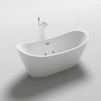 Produktbild von HOME DELUXE - freistehende Badewanne mit Whirlpoolfunktion - OVALO PLUS - Maße 180 x 90 x 72 cm - inkl. komplettem Zubehör I Whirlwanne, Whirlpool für 2 Personen