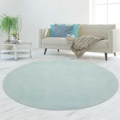 Produktbild von Flauschiger Teppich mit Hochflor in blau Größe - 120 cm Rund