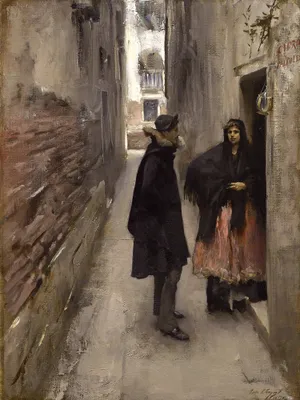 Produktbild von John Singer Sargent Kunstdruck Bild - Straße In Venedig, 1882 (80 x 60 cm)