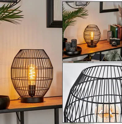 Produktbild von Aidone moderne Tischlampe aus Metall in Schwarz