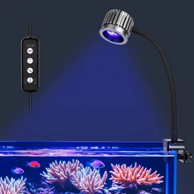 Clip-On LED-Aquarienlampe 8 W, Aluminium, blau, EU-Stecker