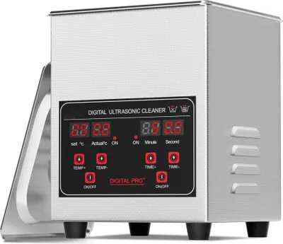 Immagine prodotto di Pulitore a ultrasuoni 1,3 L - Macchina per la pulizia da 50 W con timer, cestello e riscaldatore - 40 kHz per una pulizia efficace