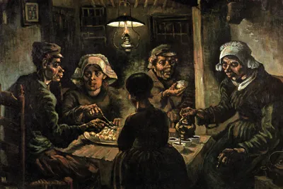 Produktbild von Vincent Van Gogh Kunstdruck Bild - Die Kartoffelesser, 1885 (80 x 120 cm)