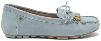 Produktbild von Damen Mokassins Schuhe aus echtem Naturleder in Hellblau für das ganze Jahr