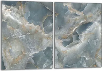 Image de Set de plaques de recouvrement pour cuisinière 2x40x52 cm Couvercle pour plaque vitrocéramique, verre anti-projections, Marbre gris