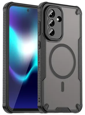 Image de Coque Defender pour Samsung Galaxy A37 5G - Coque de protection noire mate avec dos Magsafe