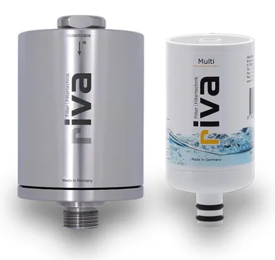 Produktbild von riva Trinkwasserfilter MULTI | Filter-Set | Legionellen-, Bakterienfilter mit Edelstahlgehäuse