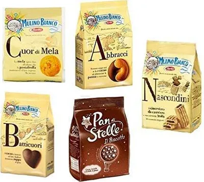 Produktbild von Mulino Bianco Kekse testpaket 10x 330G Nascondini Batticuori Pan di stelle
