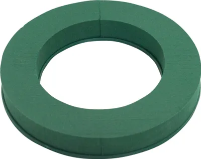 Produktbild von Nass Steckschaum Kranz 25cm mit ringförmiger Plastikunterlage 2er Set