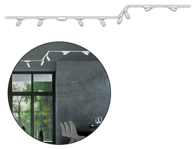 Immagine prodotto di Sistema di binari Briloner Luxtrail, 6x faretti, 2x faretti a binario, a U, a Z, bianco