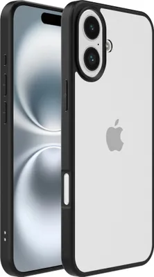 Produktbild von Smartphonica Handytasche Geeignet für iPhone 16 mit transparenter Rückseite und starken schwarzen Rändern - TPU-Hülle für die Rückseite - Schwarz