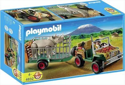 Produktbild von PLAYMOBIL 4832 - Rangerfahrzeug mit Nashorn
