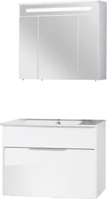Produktbild von Fackelmann KARA Badmöbel Set 3-teilig, 80 cm, Weiß, Keramik, 1 Schublade