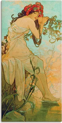 Produktbild von ARTland Leinwandbild Jahreszeiten: Sommer. 1896. Größe: 20x40 cm