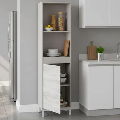 Image de Spineda - Buffet, 49x28x174h cm Beige, Tiroirs