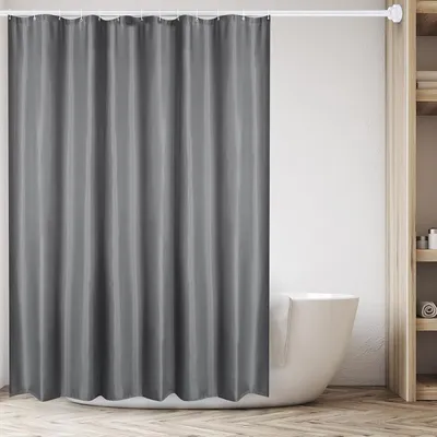 Produktbild von Beschwerter grauer Duschvorhang 240 x 200 cm, waschbares, schimmelresistentes Polyester für Zuhause oder Hotel